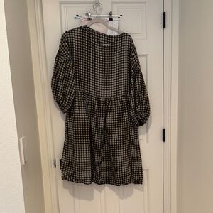 Simply grey linen Olivia smock dress, size S/M